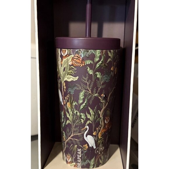 Hydrapeak Traveler Artisan Insulated 25oz Tumbler Jungle White Lotus Tiger Purpl - Picture 1 of 6